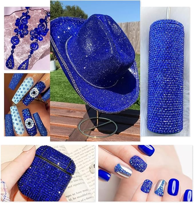 28 Types Colorful Blue Jelly Resin Rhinestones 3mm 4mm 5mm 6mm Flatback Stones Gems Diamonds Crystals for Nails Face Eyes Makeup DIY Crafts Tumblers Bottles Bedazzling Crafting Clothes Shoes