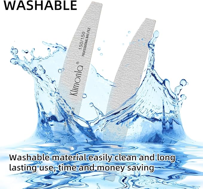 25PCS Gray Professional Nail Files 80/100/150/180/240 Grit, Emery Boards Nail Files for Natural Nails and Acrylic Nails, Double Sided Emory Boards limas para unas acrilicas Reusable Manicure Tools