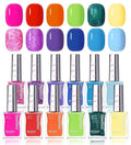 Beetles Quick Dry Neon Nail Polish Set - Glitter Rainbow Nail Polish Set 12 Colors Regular Air Dry Fingernail Polishs Pack for DIY Nail Art Salon Home Women Valentine Gift