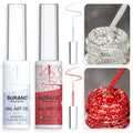 BURANO Gel Nail Polish Liner Nail Art Polish, Silver Gold Painted Gel Nail Design Polish 2 Bottle 8ml, Build in Thin Nail Brush Curing Required LX13 LX18