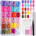720 pcs Coffin Press On Nails, TsMADDTs 24 Colors Acrylic Medium Short Ballerina False Nails Tips with Glue, File, Tabs, Stickers and Tweezer for Art DIY