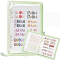 18PCS Press On Nail Organizer Clear Empty Press on Nail Packaging Set with 8 Insert Pages,8 nail double tape and 1 Zipper Pocket for Fake Nail Storage Nail Art Salon (green)