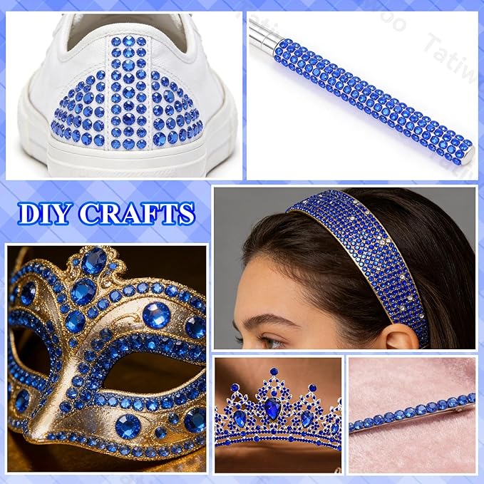 20000Pcs Navy Blue Flatback Jelly Resin Rhinestones for Bedazzling, Mix Sizes Crystal Rhinestones Gems, Blue Gems Bedazzling for Crafting for DIY Face Makeup Crafts Tumblers