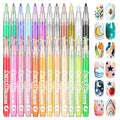 24 Colors Nail Art Pen Set,3D Acrylic Nails Art Markers Pens,Quick Dry Nail Doodle Pens for Home & Salon DIY Nail Art （1.0 mm Pen Nib）