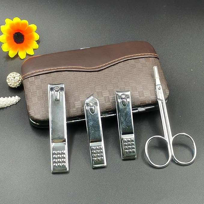 Manicure Set for Men and Women Professional Nail Clippers Kit with Travel Case Stainless Steel Pedicure Grooming Tools Accessories with Leather Case