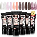 Morovan Poly Gel Nail Colors: 6 Colors Poly Nail Gel Pink Nude Poly Nail Extension Gel 15g Poly Gel Colors DIY Art Home Salon