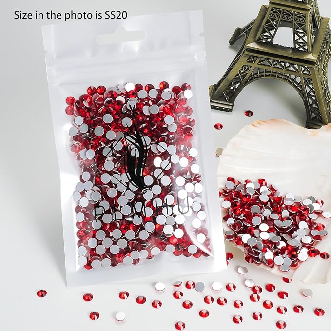1440pcs Flat Back Rhinestones Glitter Round Crystal Gems Glass Rhinestones for Crafts Nail Art Clothes Shoes DIY Decorations, Siam, SS16, 3.8-4.0mm