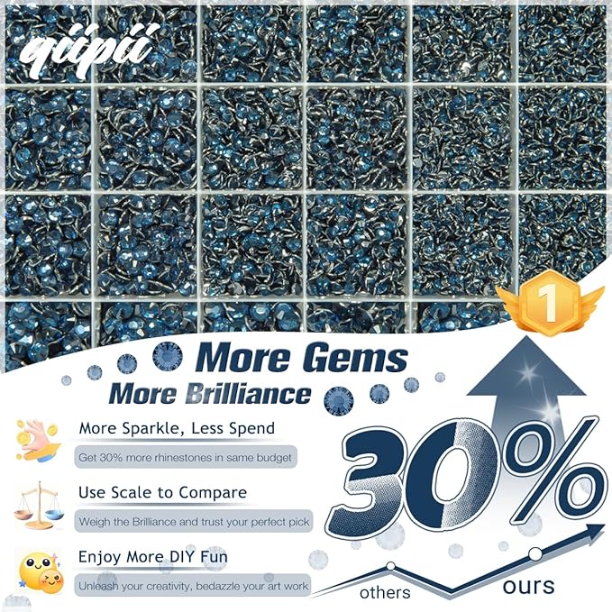 Ink Blue Crystal Resin Rhinestones w B7000 Glue for Bedazzling Crafting 2mm-6mm Navy Blue Flatback Stones Diamonds Crystals Gems Bedazzler Kit for Nails Face Eyes Makeup Tumblers Bottles Crafts