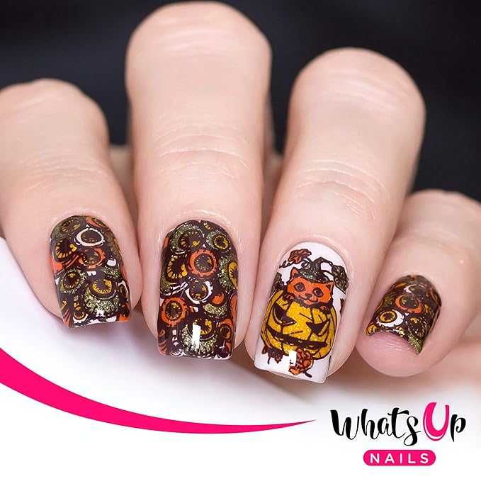 Whats Up Nails - B054 Haul 'r Win Stamping Plate for Halloween Nail Art Design