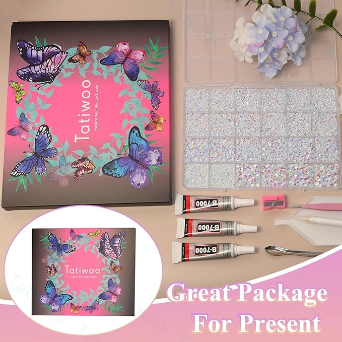 20000Pcs White AB Flatback Jelly Resin Rhinestones for Bedazzling, Mix Sizes Crystal Rhinestones Gems, White AB Gems Bedazzling for Crafting, Flatback Rhinestone for DIY Face Makeup Crafts Tumblers