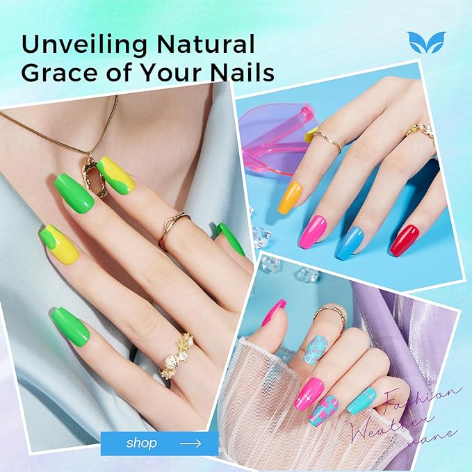 Morovan Nail Polish Set Fingernail: 2026 Nail Gift Kit Bright Rainbow Color Air Quick Dry Regular 0.27oz Finger Nail Polish Pack with Base Top Coat Christmas Winter Holiday Manicure for Women Girl