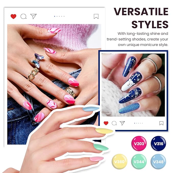 VANREESA Gel Nail Polish Kit with U V Light 74 Pcs Gel Polish Nail Set 56 All Season Colors Nail Polish Set Base Coat & 4 Effects Top Coat with Manicure Tools Complete Nail Kit Gifts for Women
