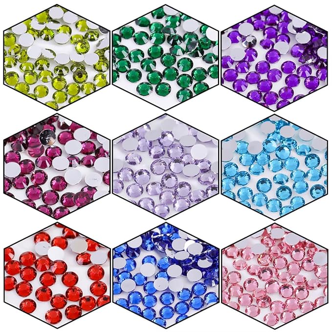 4500 Pcs SS6 2mm Flatback Rhinestones for Nails Art Crafts Glitter Round Gems Crystals DIY Clothes Shoes（Pink)