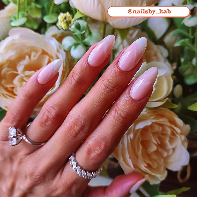 Heyhae Semi Cured Gel Nail Strips | No LED Lamp Needed | French, Pink, Spring | Easy Apply & Remove, Salon Quality | Includes 28 Strips, 1 Prep Pads, Nail File & Wooden Stick - Hey, It's Glam Night