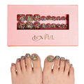 LOVFUL Press on Toenails Precious | 20 PCS Free Size Toe Nails | Reusable Fake Nails for Toe | T175