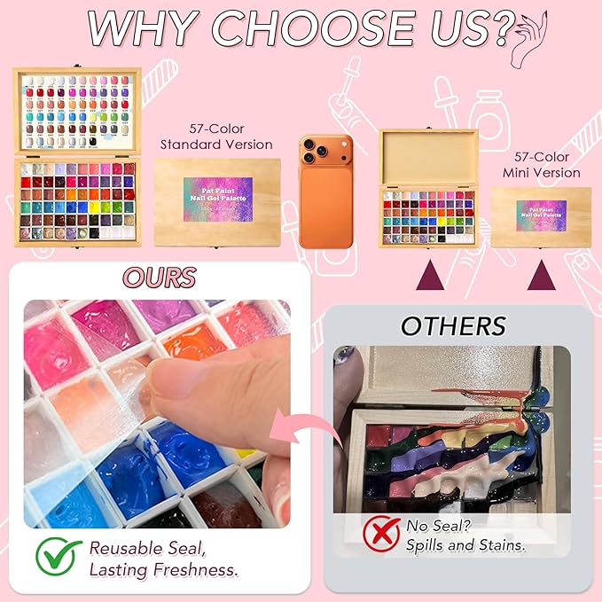 Sponge Mini Paint Patting Gel Polish & Tools Kit, 57 Colors Ombre Nail Gradient Painting Gel Blush Blooming for Pigment Pat Aura Nails, French Manicure