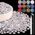 1500PCS 6mm Resin Rhinestones Bulk for Crafting (Clear), Flatback Bedazzling Crystals for Crafts DIY Nail Decoration, Gems Charms for Tumbler Shoes Clothing Fabric with Pickup Pen and Tweezers