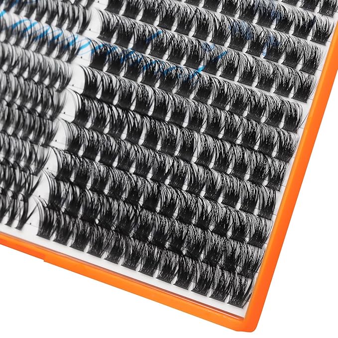 28Rows,wholesale Pack Mixed 40D Wide Stem Cluster Eyelashes Kit 2 in 1 Bond&Seal+ 1pcs Tweezer Grafting D Curl Individual False Eyelashes Home DIY Eye Lashes Extensions (40DC-10-12-14-16-18MM Mix)