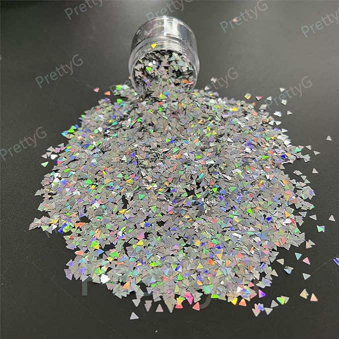 DIY 12pcs Color Set Nail Sequins Laser Triangle Shape Glitter Flakes Manicure Art Decoration Accessories Tools LB-Triangle