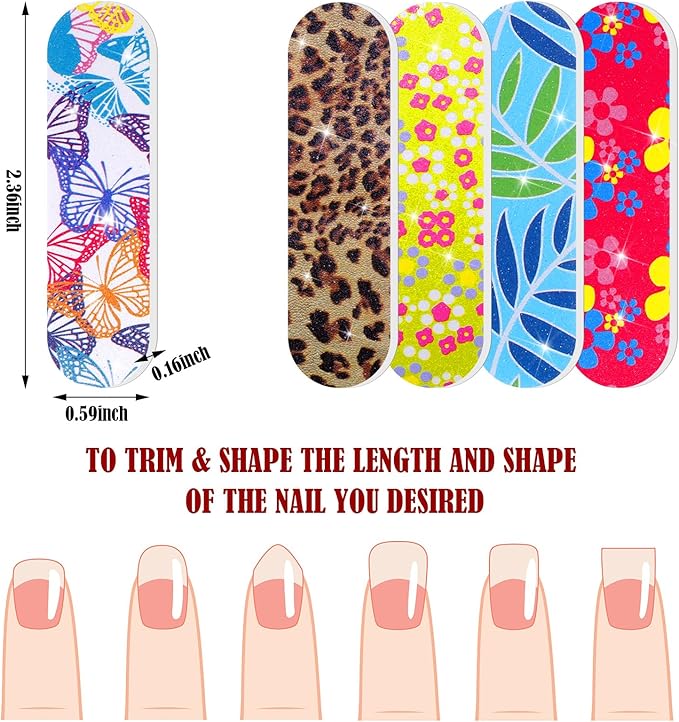 Sumind 100 Pack Nail Files Double Sided Emery Boards Manicure Tools (Vibrant Style)