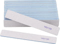 25 Pieces 150/150 Grit Rectangle Nail Files for Acrylic Nails, Reusable Buffering Files Double Sided Emery Boards for Natural Nails