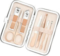 Easter Basket Stuffers Nail Clippers Manicure Set Nail Tools Pedicure Supplies Fingernail Toenail Clippers 8 in 1 Pednicure Tools Rose Gold with Leather Travel Case