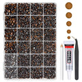 Dark Brown Crystal Resin Rhinestones w B7000 Glue for Bedazzling Crafting 2mm-6mm Flatback Stones Diamonds Crystals Gems Bedazzler Kit Charms for Nails Face Eyes Makeup Tumblers Bottles Crafts