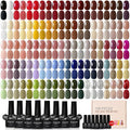 GAOY 108 Pcs Gel Nail Polish Set, 100 Colors All Season Gel Polish Kit Red Nude Black Green Glitter with 8 Pcs Soak off Base Glossy Matte Top Coat & Builder for Nail Art DIY Manicure at Home