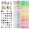 48 Colors Nail Art Pen Set,3D Acrylic Nails Art Markers Pens,Quick Dry Nail Doodle Pens for Home & Salon DIY Nail Art （1.0 mm Pen Nib）