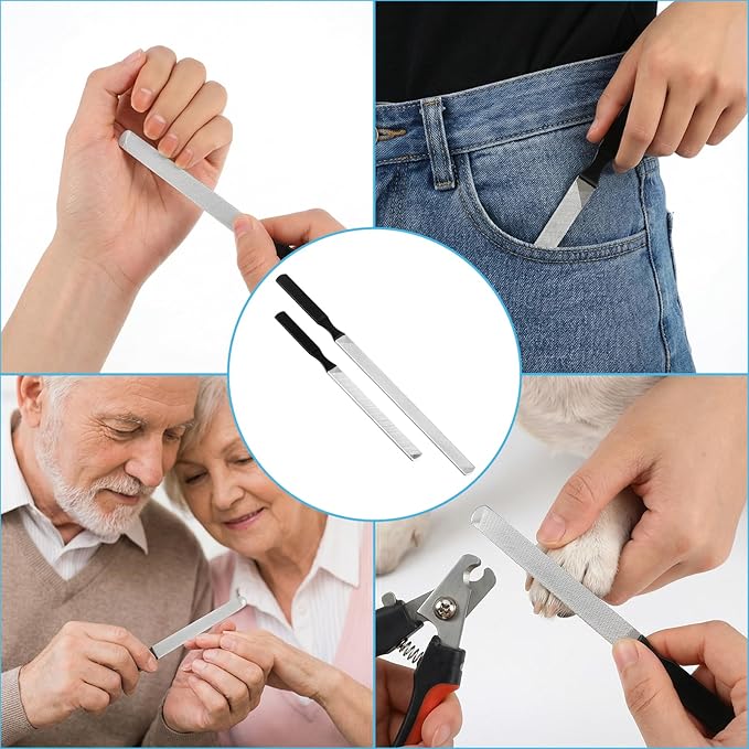 2 Pcs Toe Nail Files for Thick Nails, Dog NailFile Board Stainless Steel Coarse Nailfile Nail Care Tool for Men, Women, Dogs