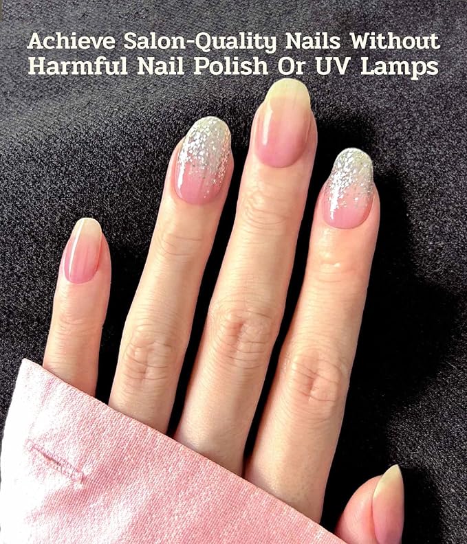 Nail Polish Strips (No UV Lamp Needed) - 22 Pcs Salon Quality Gel Nail Stickers - Long Lasting Wraps (Rainbow Basket Blue&Yellow)