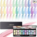 ABAC Pastel Shimmer Solid Gel Nail Polish,Ombre Gel Polish for Pat Painting,Spring&Summer Easter Hema-free 24 Colors Soak Off Gel Polish Kit w/Nail Art Brush for Salon and Nail Art DIY at Home