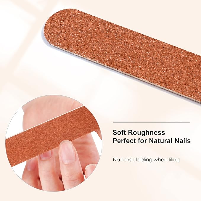 Canvalite Nail File Large Emery Boards for Nails, 180 Grit Nail Files for Natural Nails, Thin Emory Nail File Pack Manicure Tool for Home Use 25PCS