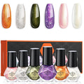 modelones Nail Polish, 6 Colors Orange Purple Quick Dry Nail Polish Set Mini Finger Long Lasting Fast Drying Manicure DIY Nail Art Home Salon Gift For Women Girls