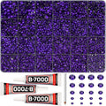 31000Pcs Purple Resin Rhinestones for Bedazzling, Flatback Gems Dark Purple Bedazzle Gemstones Stones, Flat Back Jewels Diamond Crystals Kit for Shoes Crafting Clothes 2-6mm Different Sizes b7000 Glue