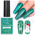 Makartt Christmas Green Glitter Gel Polish - 15ml Sparkly Shimmer Gel, UV Soak Off for Nail Art Design, DIY Home Salon Winter Manicure, Tinsel Green