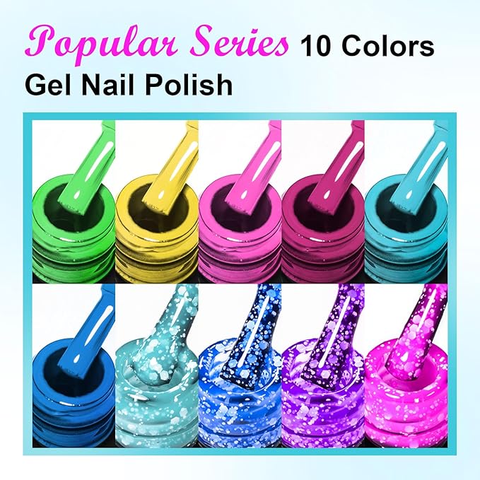 Neon Jelly Gel Nail Polish Snowflake Gel Polish Set Transparent Blue Pink Macaron Candy Jelly Nail Polish Gel Gifts for Women 12Pcs