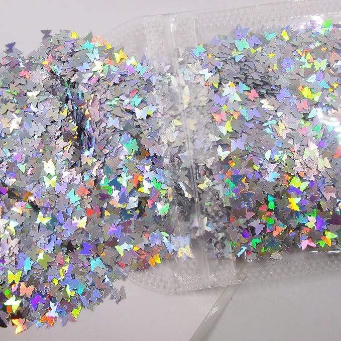 80g Butterfly Chunky Glitter Resin Mylar Flakes Holographic Butterflies Glitters Crafts Sequins Accessories for Resins Makeup Acrylic Nails