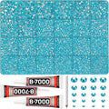 31000Pcs Teal Resin Rhinestones for Bedazzling, 2-6mm Mixed Sizes Turquoise Rhinestones, Bedazzled Flatback Blue Zircon Stones Gemstones Gems Crystal Jewels Diamonds for Crafting Clothes Crafts