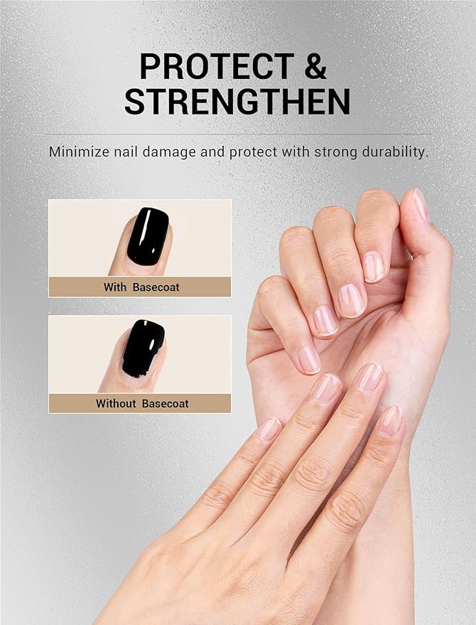 MelodySusie UV Gel Base Coat Nail Polish - No Soaking or Filing,Upgraded Formula Long-Lasting Base Coat,stronger adhesion,essential for Home DIY and Nail Salon 0.5fl oz