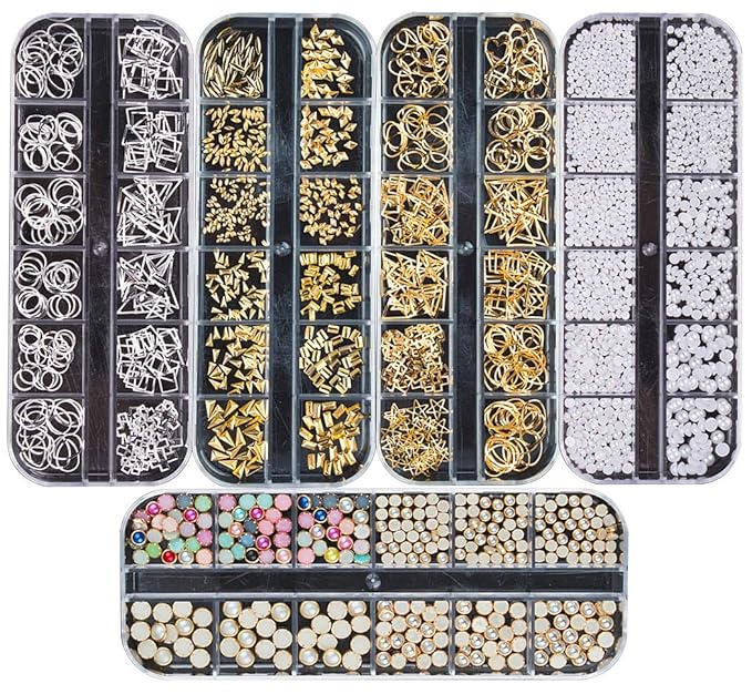 3000 Pieces(5 Boxes) Nail Art Rhinestone Set Nail Ornaments Style 2