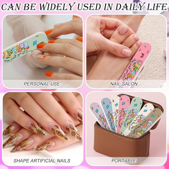 50 Pcs Christian Gifts for Women Positive Butterfly Nail File Bulk Bible Verses Religious Gifts Jesus Scripture Bible Emery Board Nail Files Religious Faith Keepsake for Mother's Day Birthday