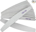 Nail Files (12 Pack), 100/180 Grit Wooden Emery Board Nail File Double Sided Wood Emory Fingernail Files for Natural Nails Professional Reusable Manicure Pedicure Curved