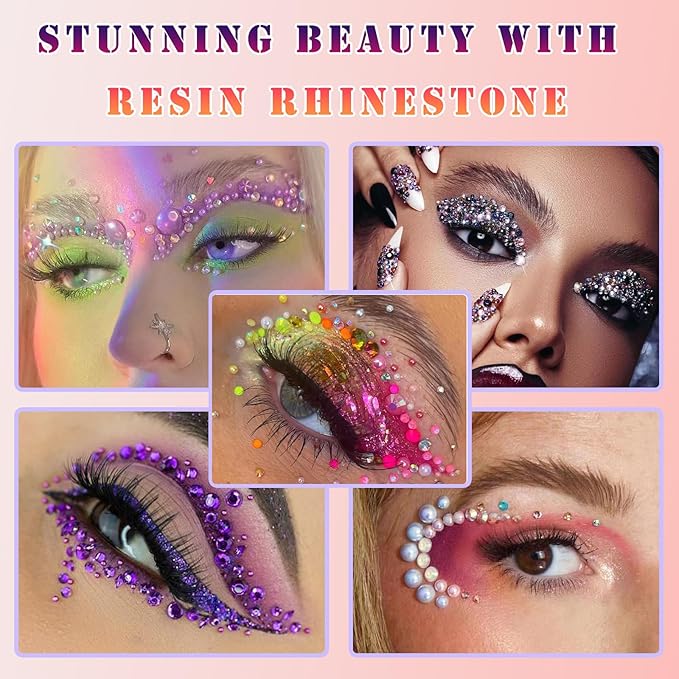 RODAKY 24000PCS Pearls Rhinestones Kit for Craft Green Resin Crystal Rhinestones Bedazzling Non Hotfix Gems Beads for Manicure DIY St Patricks Day Crafts Tumblers Clothes Makeup