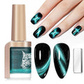 Cat Eye Nail Polish Air Dry Fast, Cateye Magnetic Nail Polish Quick Dry Blue Nail Lacquer Non-Gel Long Lasting Nail Concealer Polish for Women Girls DIY Home 12ML