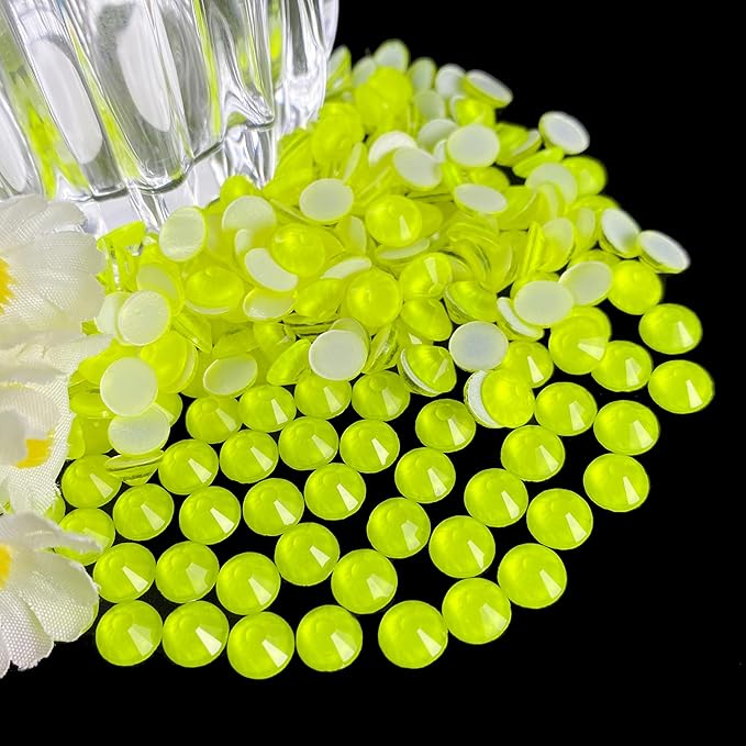 Flatback Glass Rhinestones,Bedazzler Gems 1440pcs Non Hotfix Crystal Rhinestones for Nail Charms Crafts Clothes Tumblers,Yellow Neon,SS20