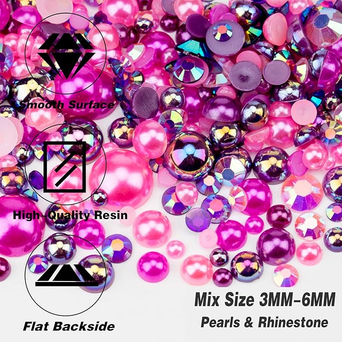 RODAKY Resin Rhinestones Kits 2/3/4/5mm Flatback Jelly Rhinestones Bulk Bedazzling Crystal Gems Beads Stone for Manicure DIY Crafts Mugs Bottles Tumblers Clothes Face Makeup (A-Set 2)
