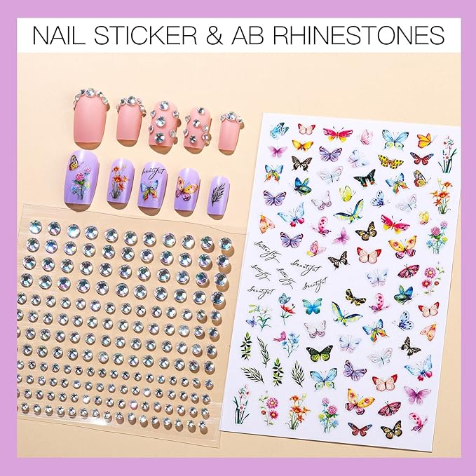 Teenitor Press on Nails Medium Square, 24Pack 576Pcs Press on Nail Kit with Glue, French Tip Nail Press ons Fake Nails for Women, Glitter Matte Glossy Stick on Nails for Nail Art Girls