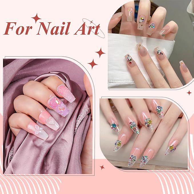12000Pcs Nail Art Rhinestones Colorful Rhinestones Kit, 1.5mm Pointed Bottom Rhinestones Crystals Stones Diamonds Gems Bedazzler with Pickup Tools for Nails Face Eyes Makeup Crafts (24-K1-1.5mm)