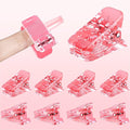 10Pcs Nail Tip Clips, Nail Clips for Poly Nail Gel, Nail Extension Gel Quick Building Nail Tips Clip for Dip Powder Nail Kit False Nail Tips and Dual Forms Manicure Nail Art Tools, Pink